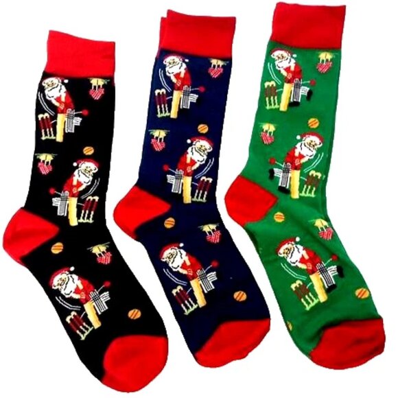 (3 Pairs) Sock Society Unisex Holiday Socks with Santa Claus CHRISTMAS GIFT NEW - Picture 1 of 6
